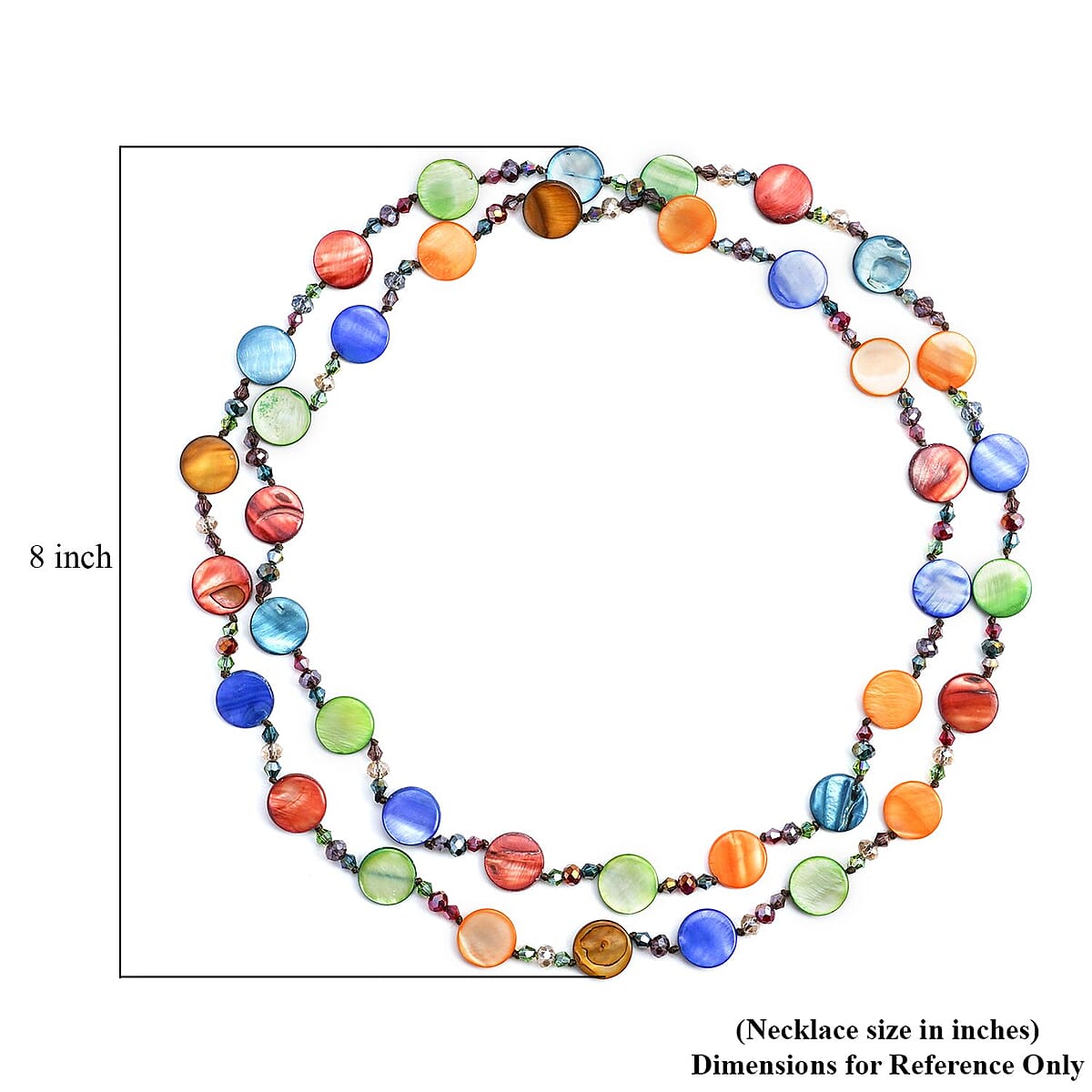 Multi Color Pearl Coin and Multi Color Glass Beaded Necklace 47 Inches image number 3