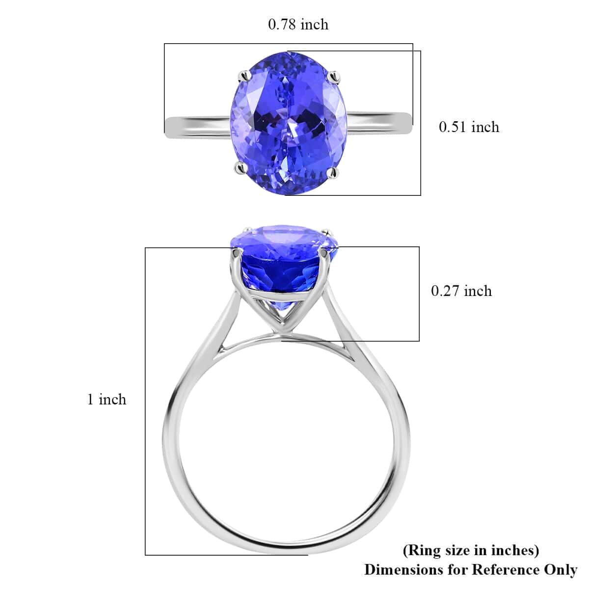 Certified ILIANA 18K White Gold AAA Tanzanite Solitaire Ring 3.07 Grams 2.75 ctw (Delivery in 5-7 Business Days) image number 5