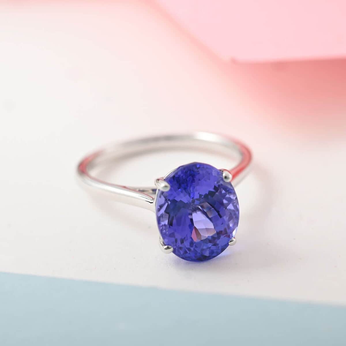 Ankur Treasure Chest Certified & Appraised Iliana 18K White Gold AAA Tanzanite Solitaire Ring (Size 6.0) 2.75 ctw image number 1