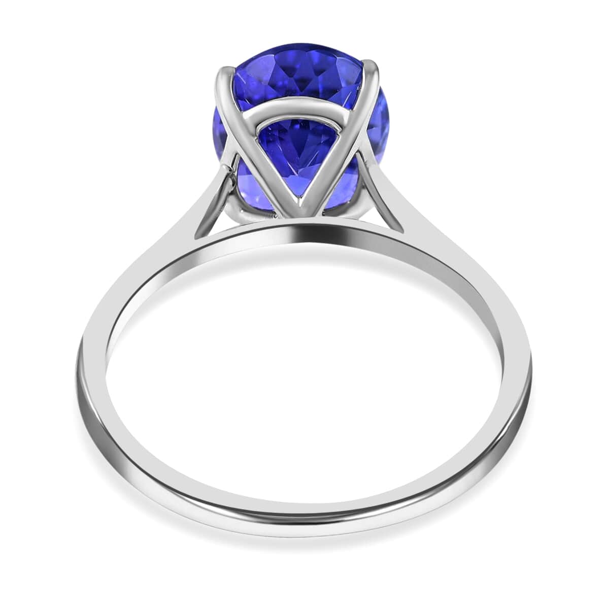 Ankur Treasure Chest Certified & Appraised Iliana 18K White Gold AAA Tanzanite Solitaire Ring (Size 6.0) 2.75 ctw image number 4