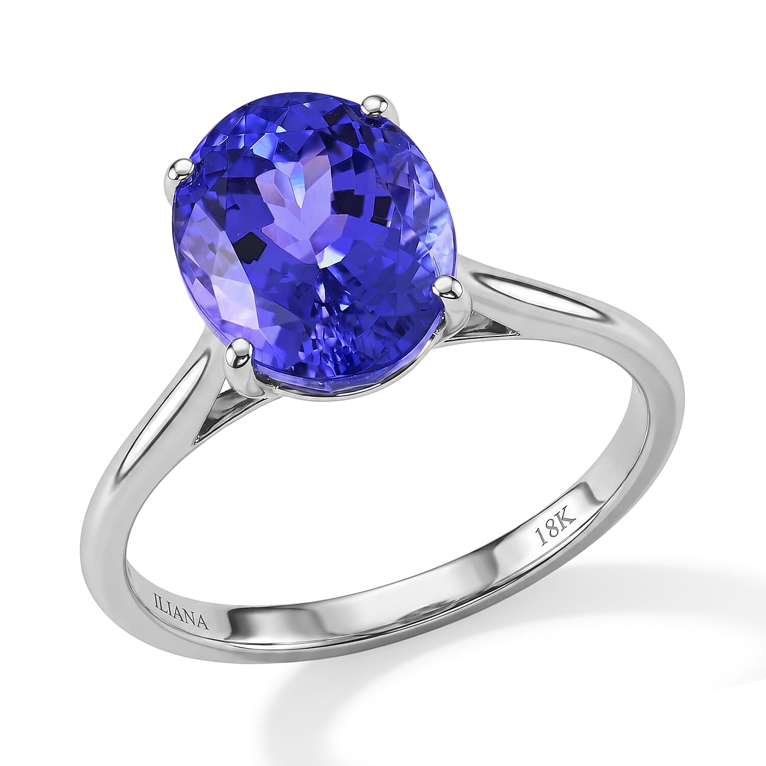 Certified & Appraised Iliana AAA Tanzanite Solitaire Ring in 18K White Gold 2.75 ctw (Size 8.0)