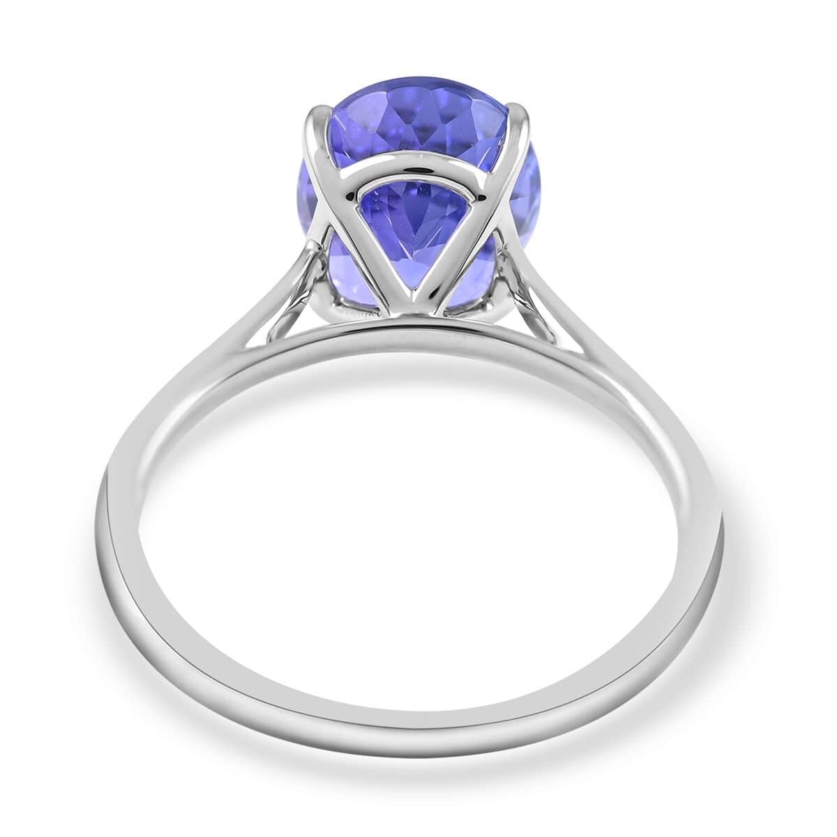 Ankur Treasure Chest Certified & Appraised Iliana 18K White Gold AAA Tanzanite Solitaire Ring (Size 8.0) 2.75 ctw image number 4