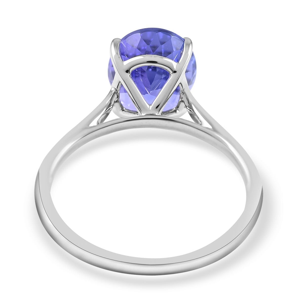 Ankur Treasure Chest Certified & Appraised Iliana 18K White Gold AAA Tanzanite Solitaire Ring (Size 9.0) 2.75 ctw (Del. in 10-15 Days)  image number 4
