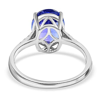 Certified & Appraised Iliana 18K White Gold AAA Tanzanite and G-H SI Diamond Ring (Size 10.0) 3.50 ctw