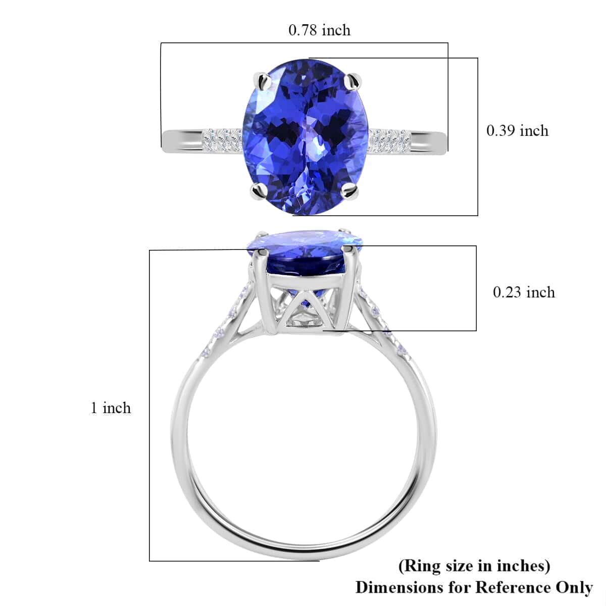 Doorbuster Certified & Appraised ILIANA 18K White Gold AAA Tanzanite and G-H SI Diamond Ring 2.70 Grams 3.50 ctw image number 5