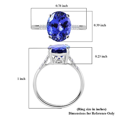 Certified & Appraised Iliana 18K White Gold AAA Tanzanite and G-H SI Diamond Ring (Size 10.0) 3.50 ctw