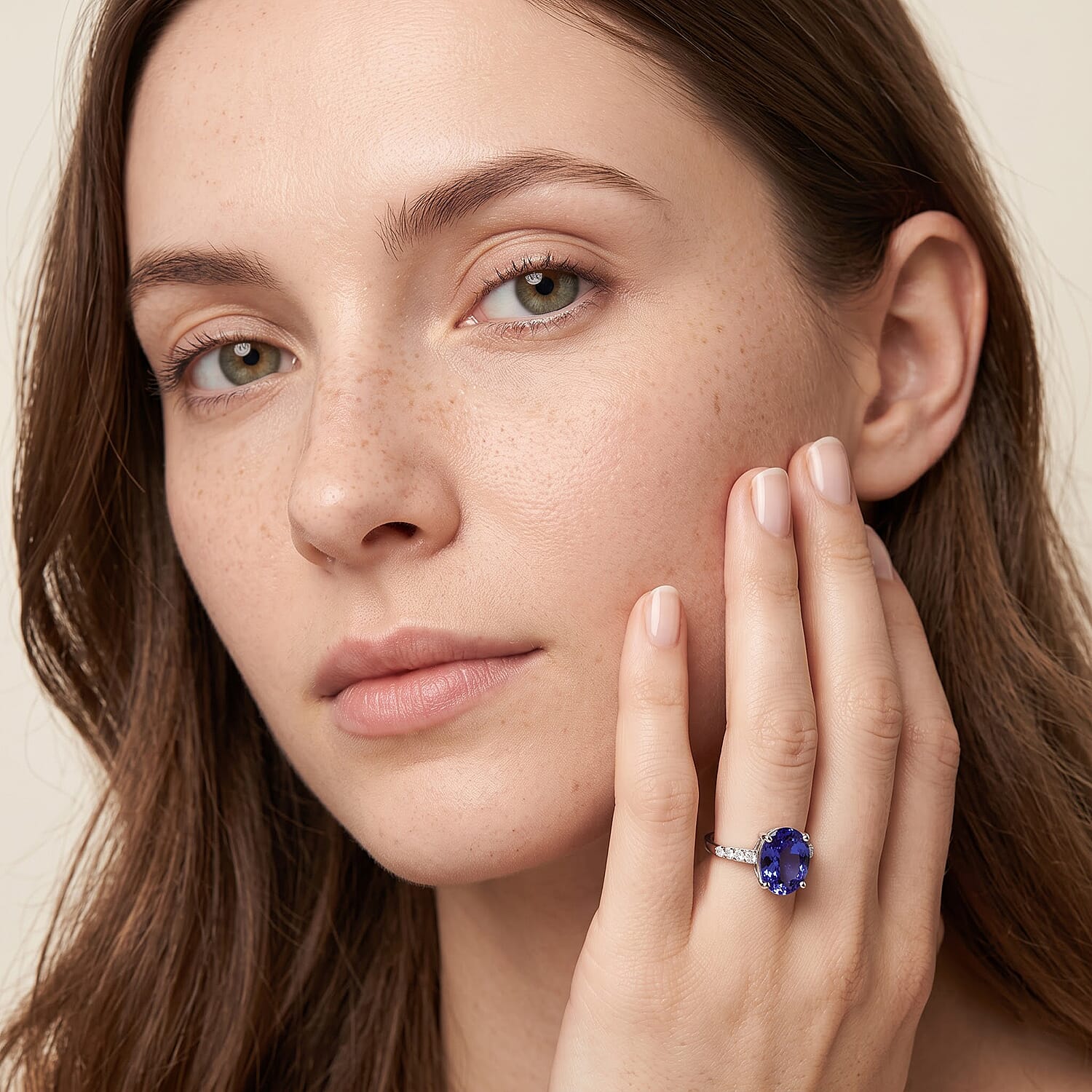 Certified & Appraised Iliana 18K White Gold AAA Tanzanite and G-H SI Diamond Ring (Size 6.0) 3.50 ctw