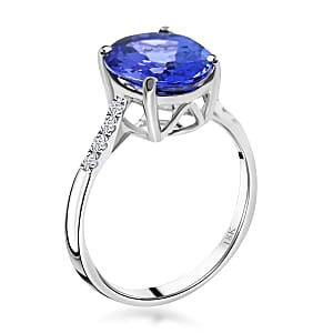 Certified & Appraised Iliana 18K White Gold AAA Tanzanite and G-H SI Diamond Ring (Size 6.0) 3.50 ctw