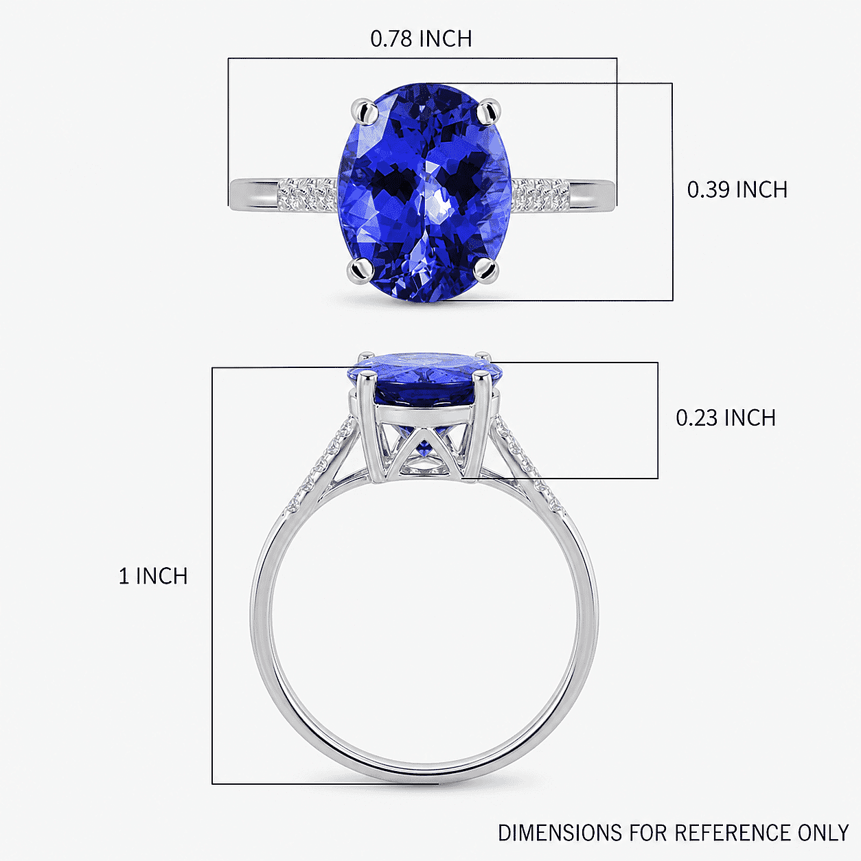 Certified & Appraised Iliana 18K White Gold AAA Tanzanite and G-H SI Diamond Ring (Size 6.0) 3.50 ctw