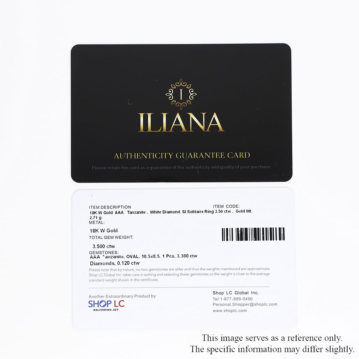 Certified & Appraised Iliana 18K White Gold AAA Tanzanite and G-H SI Diamond Ring (Size 8.0) 3.50 ctw image number 7