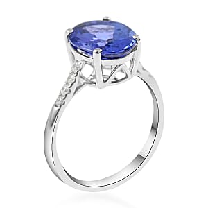 Certified & Appraised Iliana 18K White Gold AAA Tanzanite and G-H SI Diamond Ring (Size 9.0) 3.50 ctw
