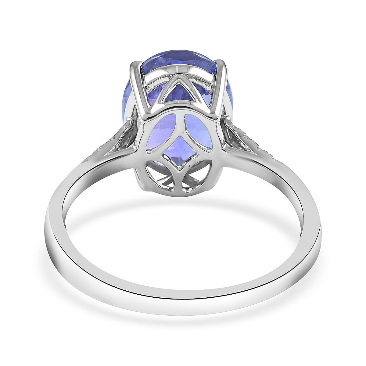 Certified & Appraised Iliana 18K White Gold AAA Tanzanite and G-H SI Diamond Ring (Size 9.0) 3.50 ctw image number 4