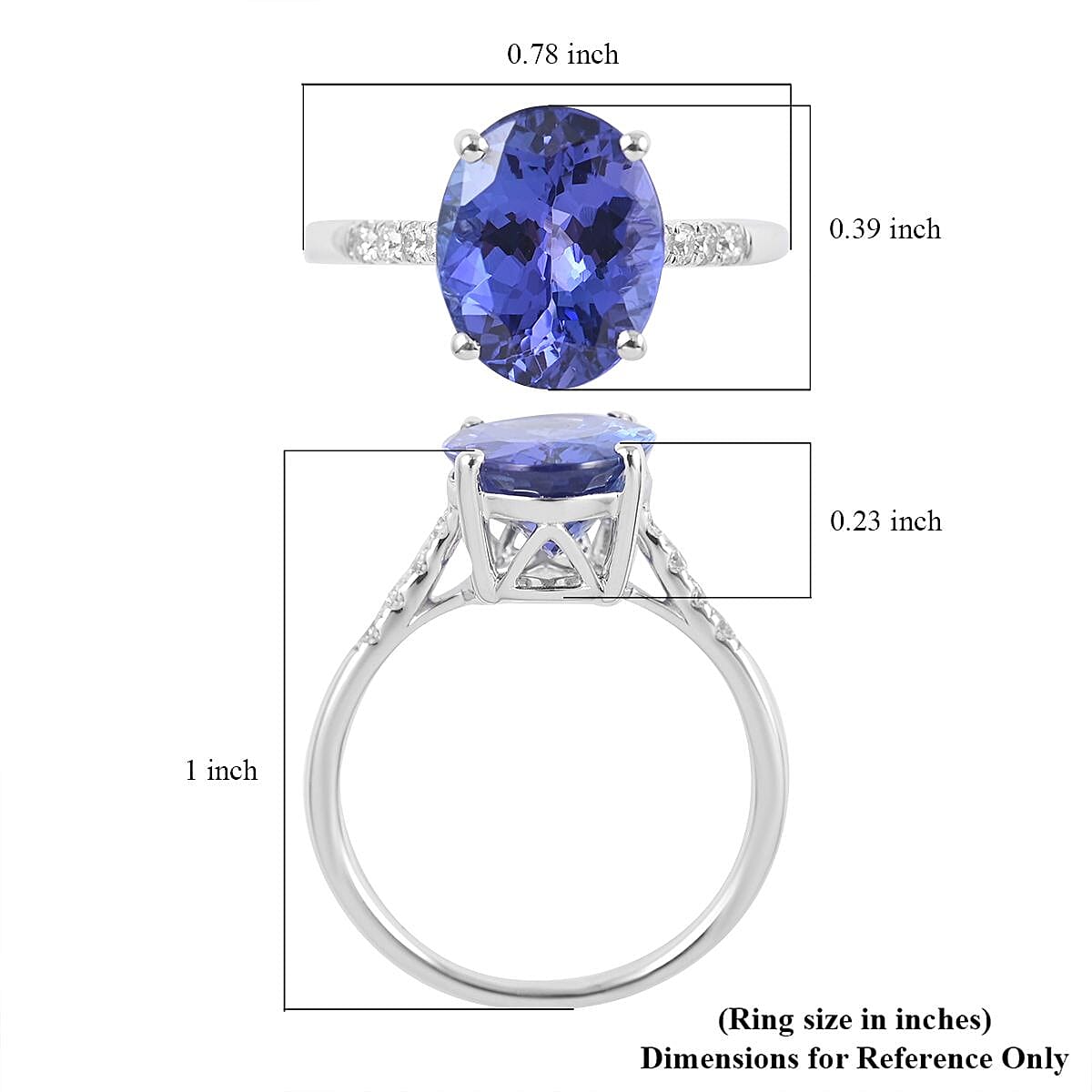 Certified & Appraised Iliana 18K White Gold AAA Tanzanite and G-H SI Diamond Ring (Size 9.0) 3.50 ctw image number 5