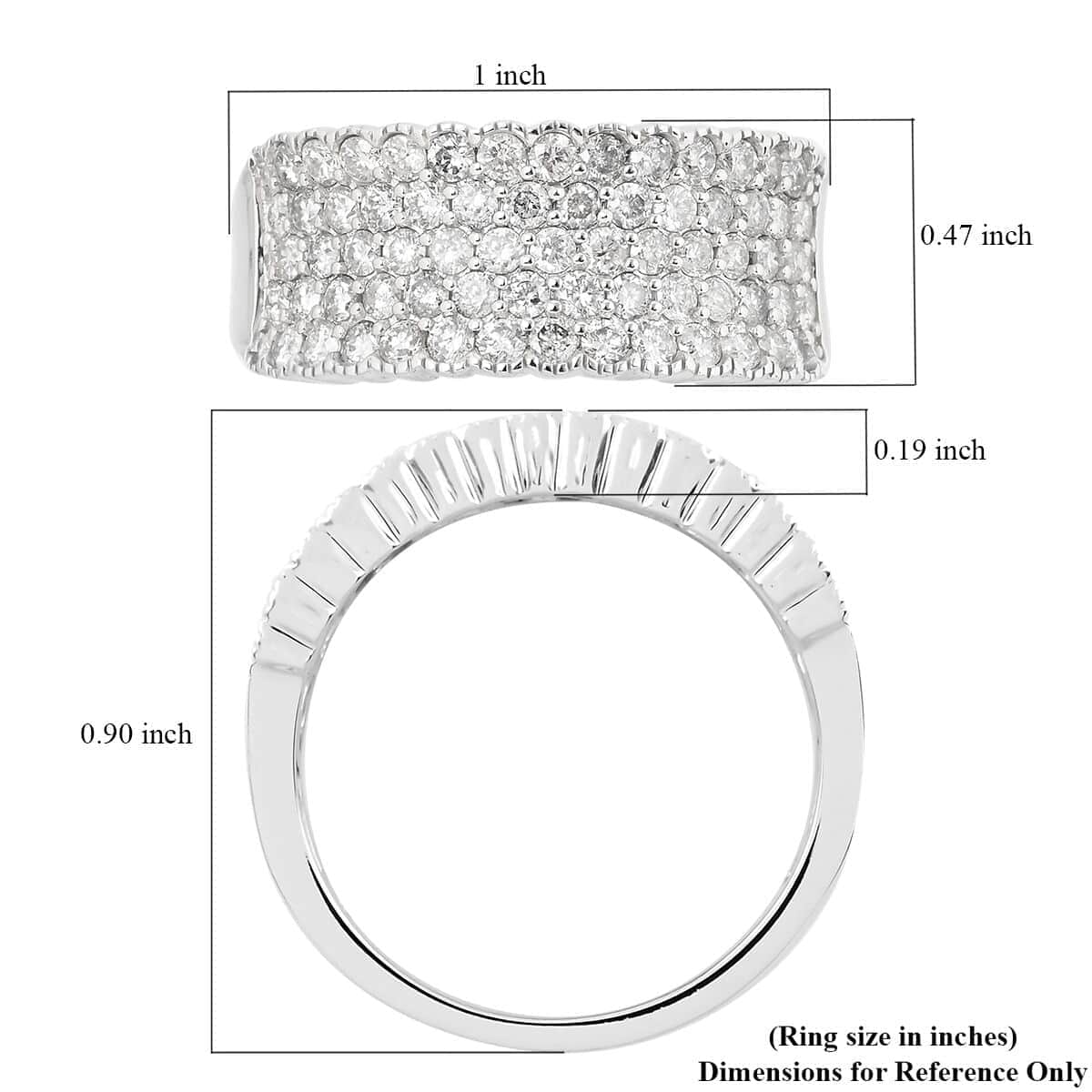 NY Closeout 14K White Gold Diamond Ring (Size 10.0) 5.50 Grams 1.50 ctw image number 5