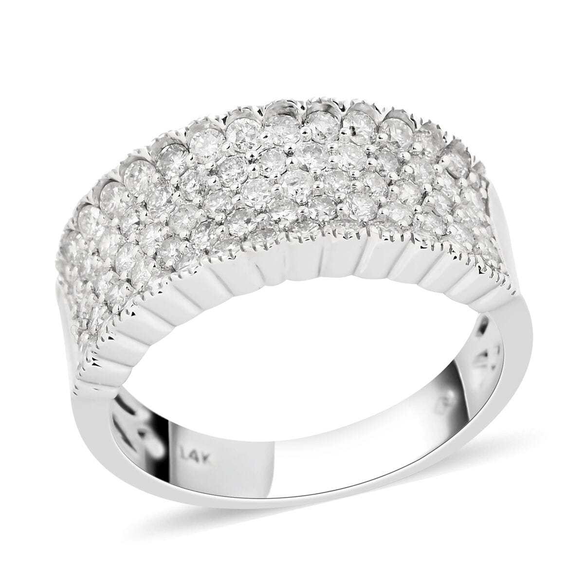 NY Closeout 14K White Gold Diamond Ring (Size 8.0) 5.50 Grams 1.50 ctw image number 0