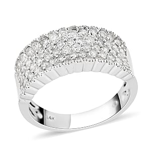NY Closeout 14K White Gold Diamond Ring (Size 8.0) 5.50 Grams 1.50 ctw