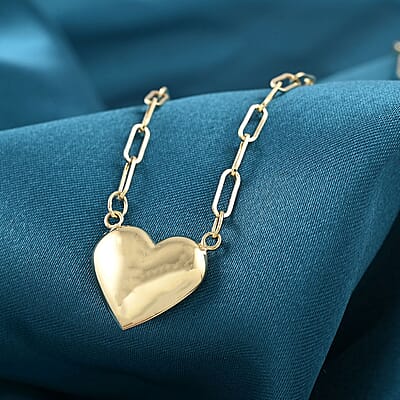 Ottoman Treasure 10K Yellow Gold Heart Necklace 18 Inches 2.90 Grams