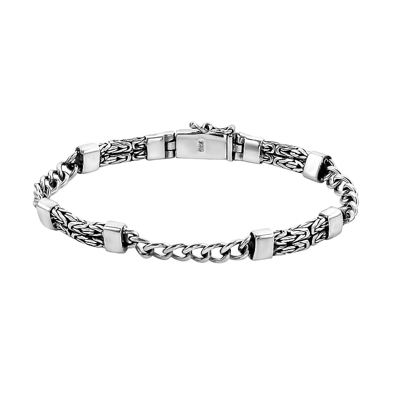 Borobudur Bracelet, Artisan Bracelet, Bali Legacy Bracelet, Sterling Silver Bracelet, Jewelry For Her, Bracelet For Women (7.50 In) (19.10 g)
