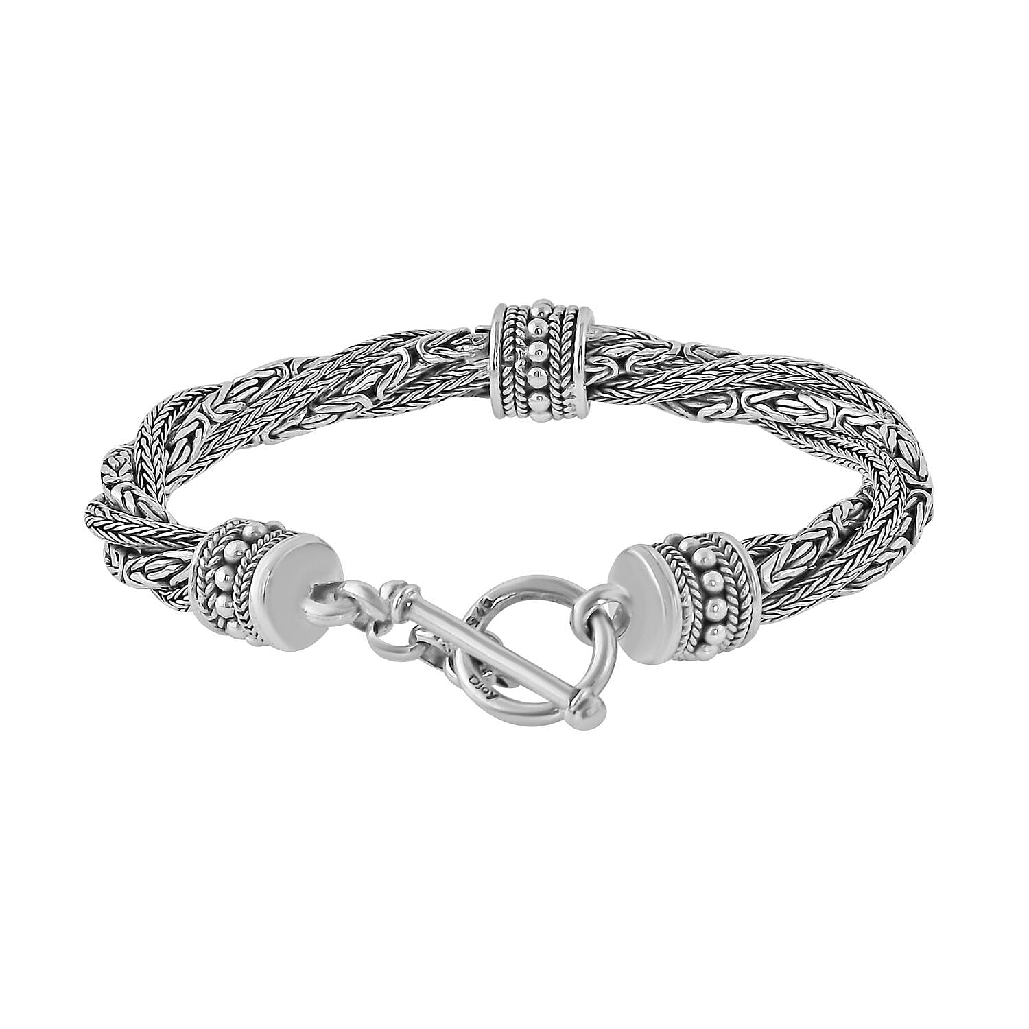 Bali Legacy Sterling Silver Tulang Naga and Borobudur Bracelet (7.50 In) 41.85 Grams