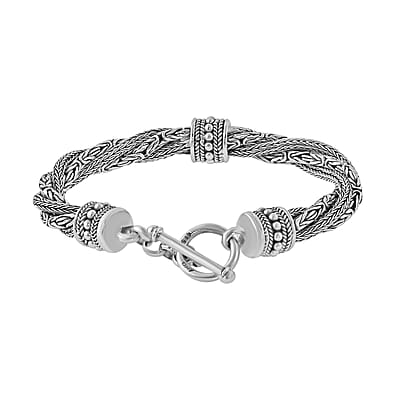 Bali Legacy Sterling Silver Tulang Naga and Borobudur Bracelet (7.50 In) 41.85 Grams