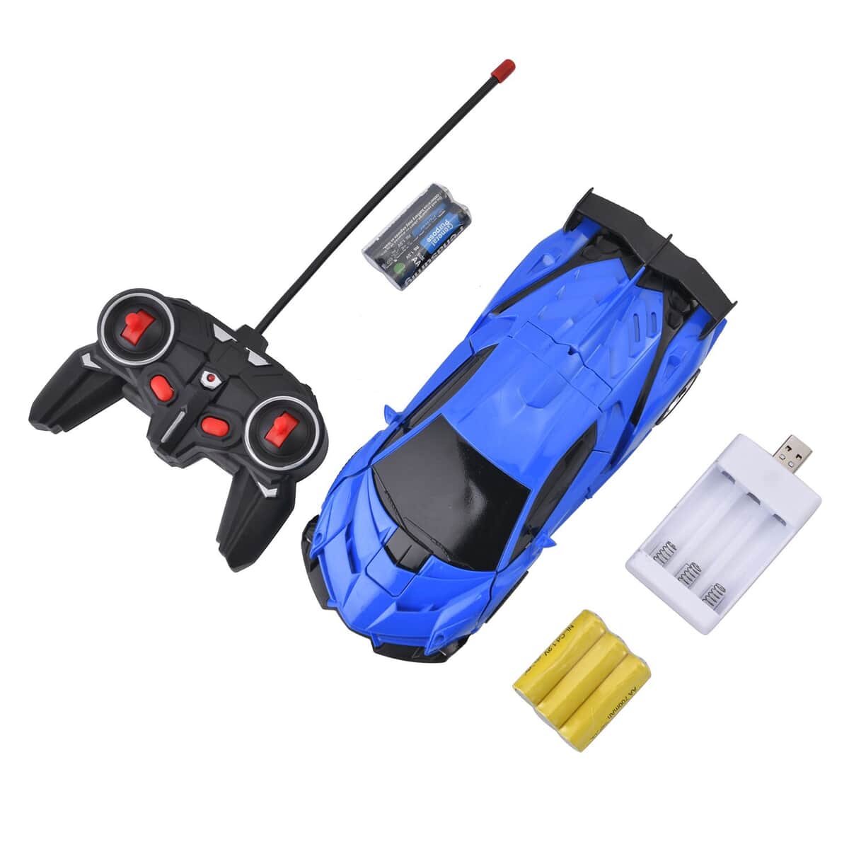 2 in 1 Blue Electric Toy Transform Robot and RC Car 360 Degree Turning Flexibly (Size - Car 23x9x6 cm and Robot: 20x17x15 cm) image number 0