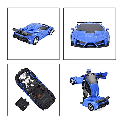 2 in 1 Blue Electric Toy Transform Robot and RC Car 360 Degree Turning Flexibly
