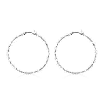 Sterling Silver 1.45mm Hoop Earrings (1.30 g)