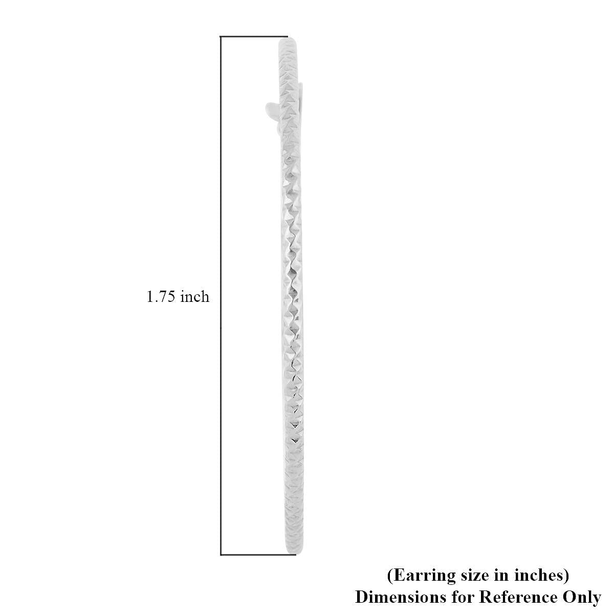 Sterling Silver 1.45mm Hoop Earrings (1.30 g) image number 4