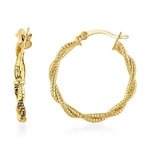14K Yellow Gold Over Sterling Silver 2.8mm Hoop Earrings 2.75 Grams