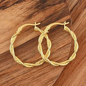 14K Yellow Gold Over Sterling Silver 2.8mm Hoop Earrings 2.75 Grams