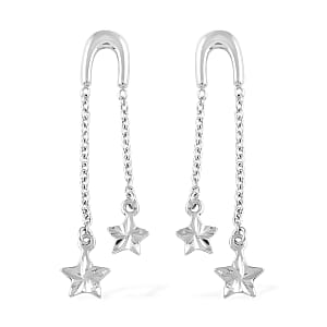 Sterling Silver Star Dangle Earrings 1.60 Grams