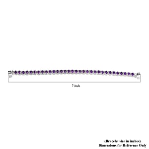 Premium African Amethyst and White Zircon 5.75 ctw Bracelet in Rhodium Over Sterling Silver (7.25 In)