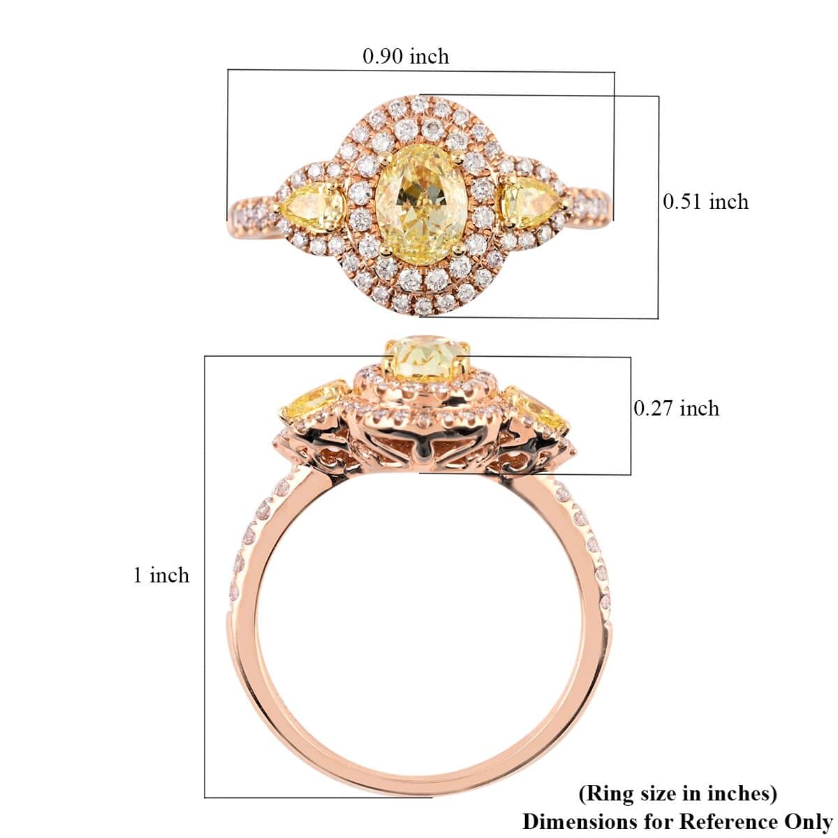 Modani 14K Rose and Yellow Gold Natural Yellow and Pink Diamond (SI) Ring (Size 5.5) (4.30 g) 1.50 ctw image number 4