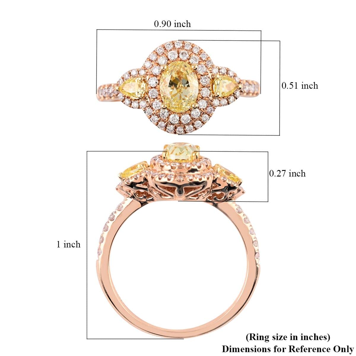 Ankur Treasure Chest Modani 14K Rose and Yellow Gold Natural Yellow and Pink Diamond Ring (Size 6.0) 4.30 Grams 1.50 ctw image number 4