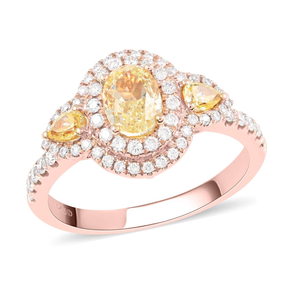 Ankur Treasure Chest Modani 14K Rose and Yellow Gold Natural Yellow and Pink Diamond Ring (Size 7.0) 4.30 Grams 1.50 ctw image number 0