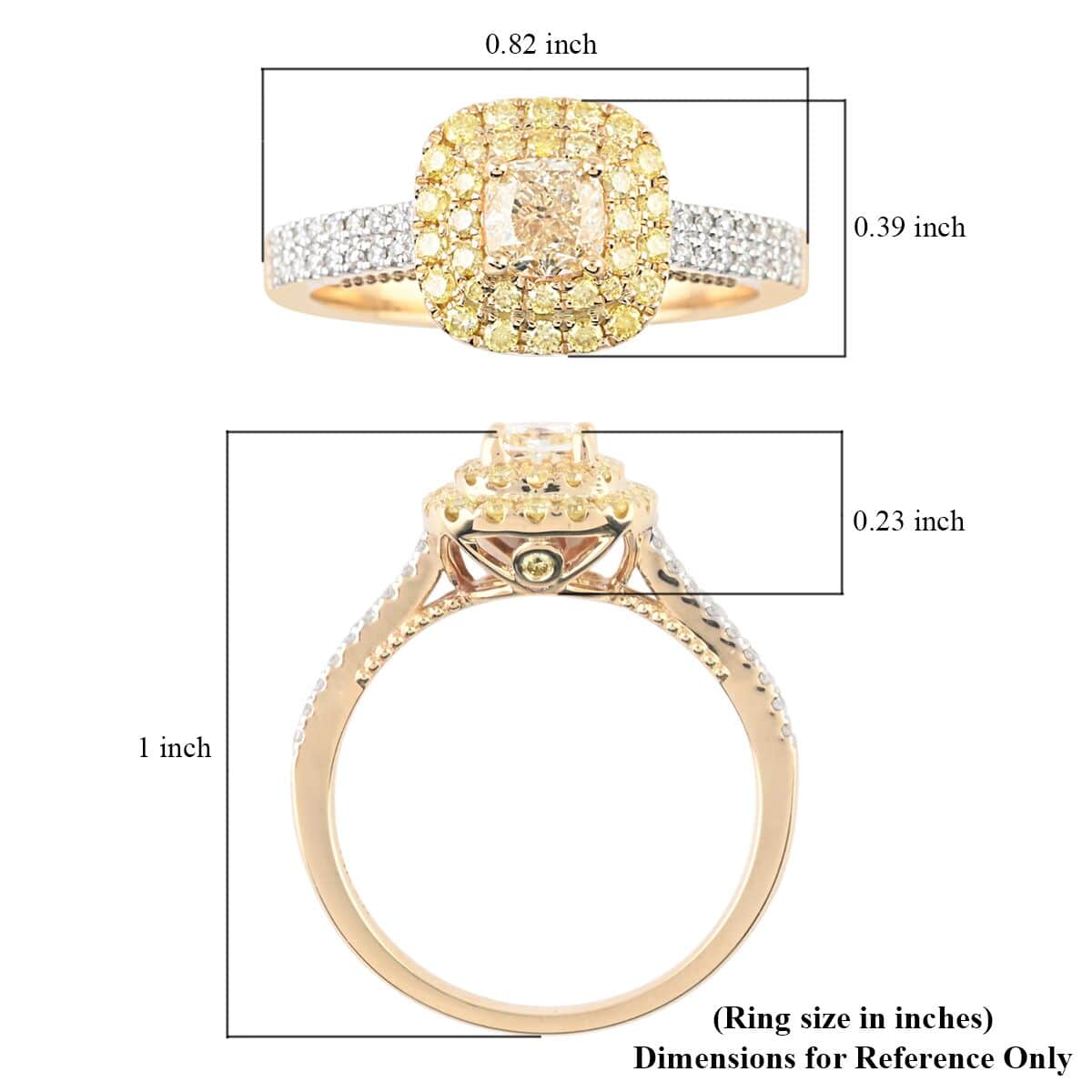 14K Yellow Gold Natural Yellow and White Diamond Ring 4.20 Grams 1.00 ctw image number 4
