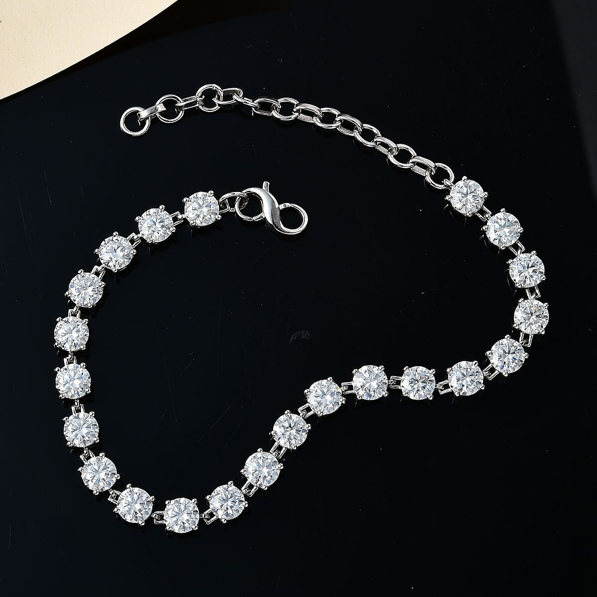 Moissanite Bracelet in Platinum Over Sterling Silver (Adjustable) 9.75 ctw image number 1