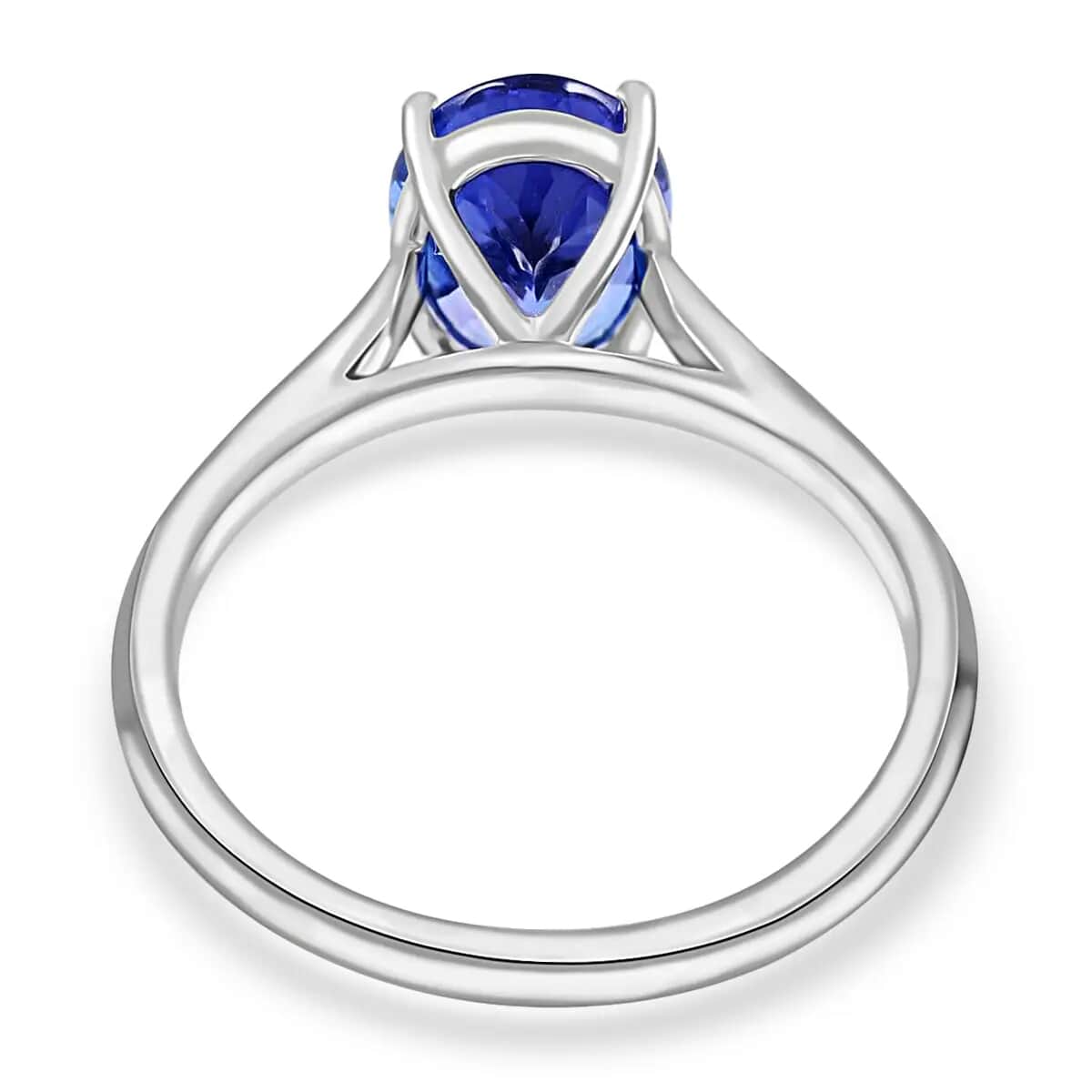 Rhapsody Certified and Appraised AAAA Tanzanite Solitaire Ring, 950 Platinum Ring, Wedding Ring 4.10 Grams 2.35 ctw image number 4