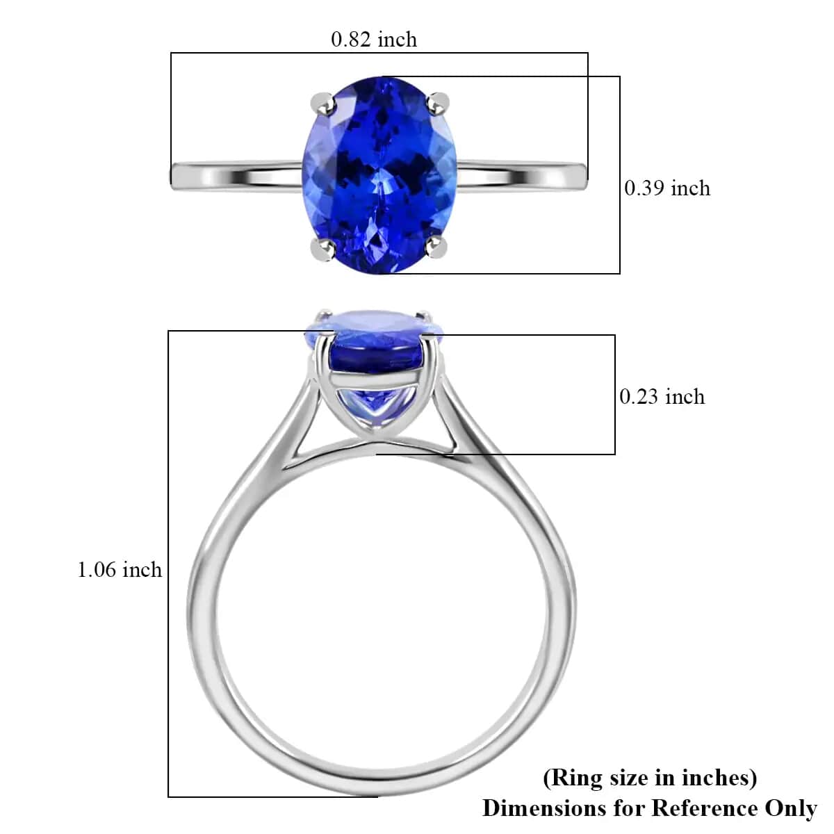 Rhapsody Certified and Appraised AAAA Tanzanite Solitaire Ring, 950 Platinum Ring, Wedding Ring 4.10 Grams 2.35 ctw image number 5