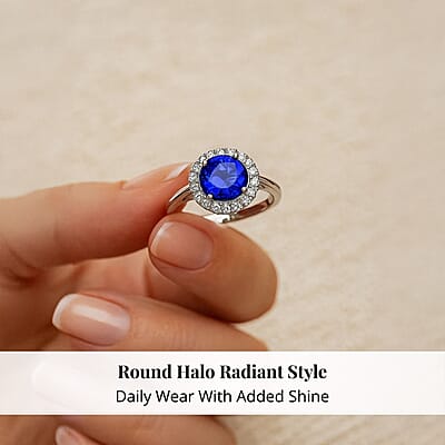 Ankur Treasure Chest Certified Rhapsody 950 Platinum AAAA Tanzanite and E-F, VS Diamond Halo Ring (Size 10.0) 6.30 Grams 2.90 ctw