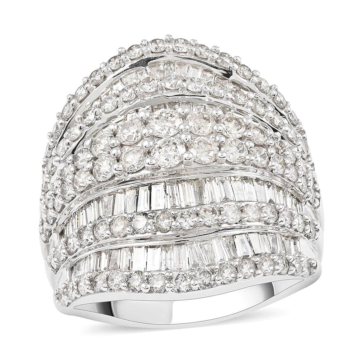 NY Closeout 10K White Gold Diamond Ring (Size 10.0) 7.60 Grams 3.00 ctw