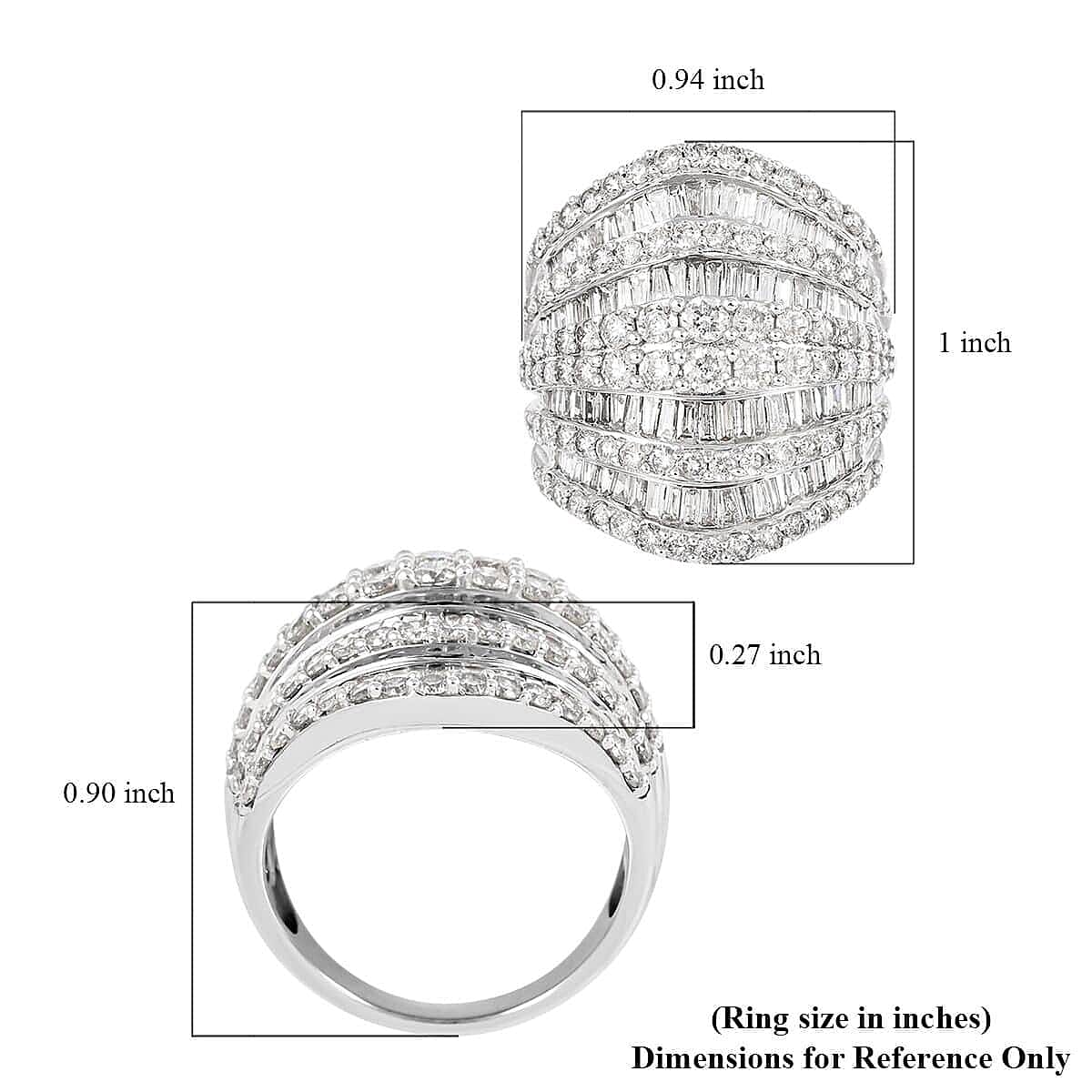 NY Closeout 10K White Gold Diamond Ring (Size 7.0) 7.60 Grams 3.00 ctw image number 5
