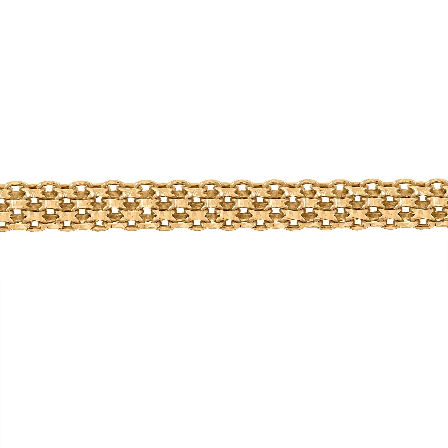 Bismark Chain Bracelet in 14K Yellow Gold Over Sterling Silver (7.50 In) 3.70 Grams