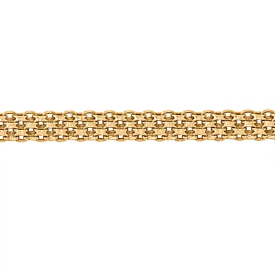 Bismark Chain Bracelet in 14K Yellow Gold Over Sterling Silver (7.50 In) 3.70 Grams