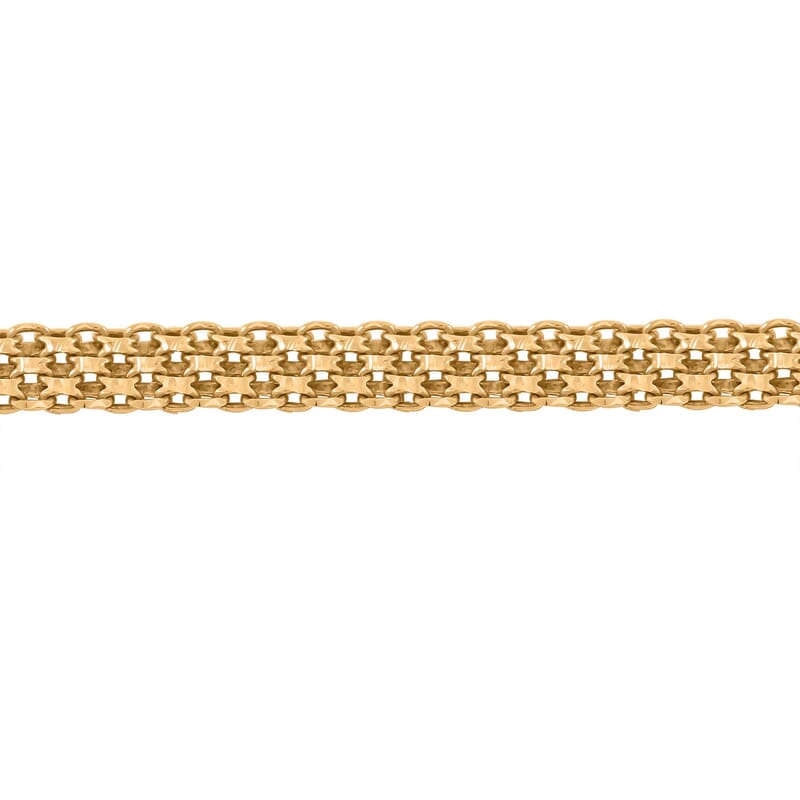 Bismark Chain Bracelet in 14K Yellow Gold Over Sterling Silver (7.50 In) 3.70 Grams