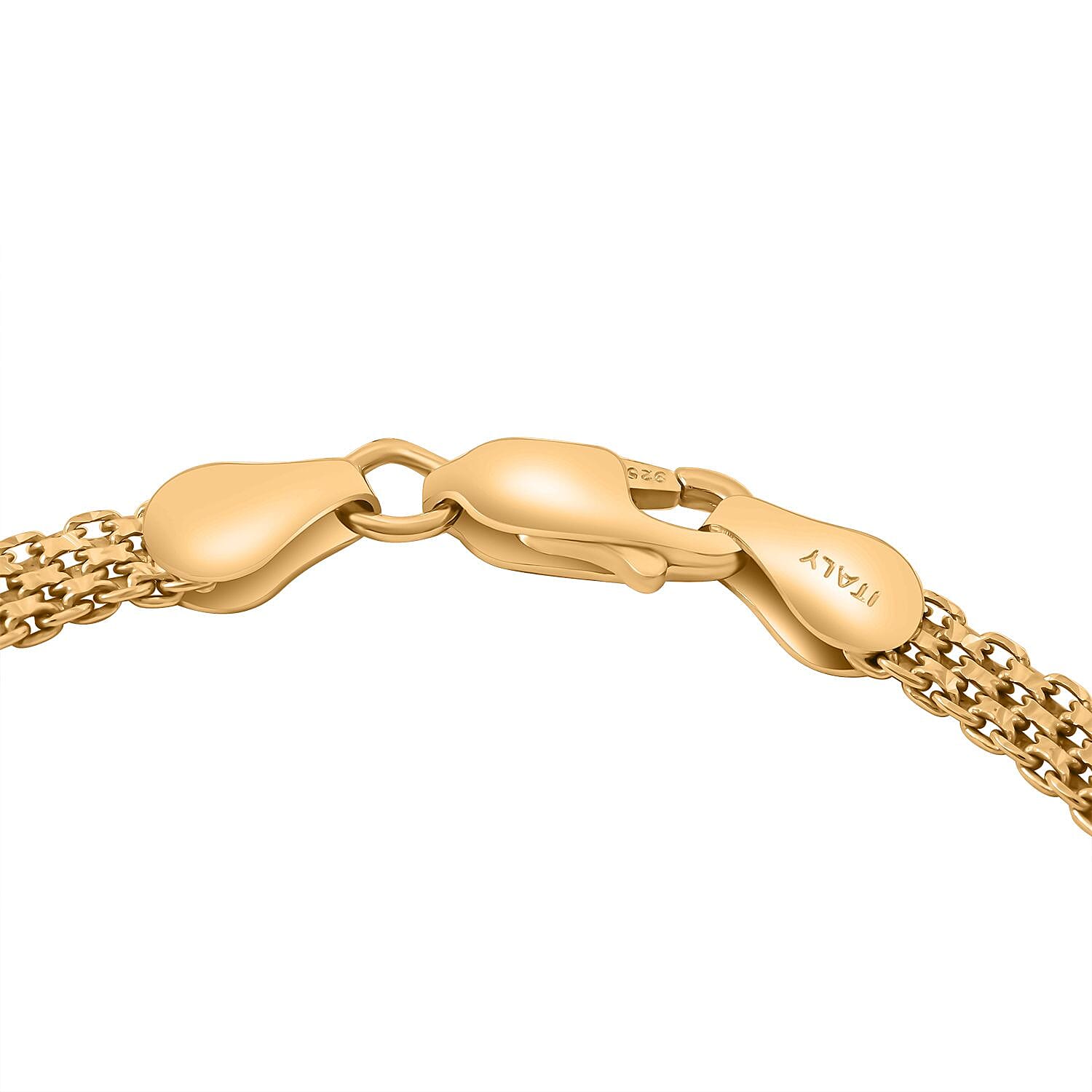 Bismark Chain Bracelet in 14K Yellow Gold Over Sterling Silver (7.50 In) 3.70 Grams