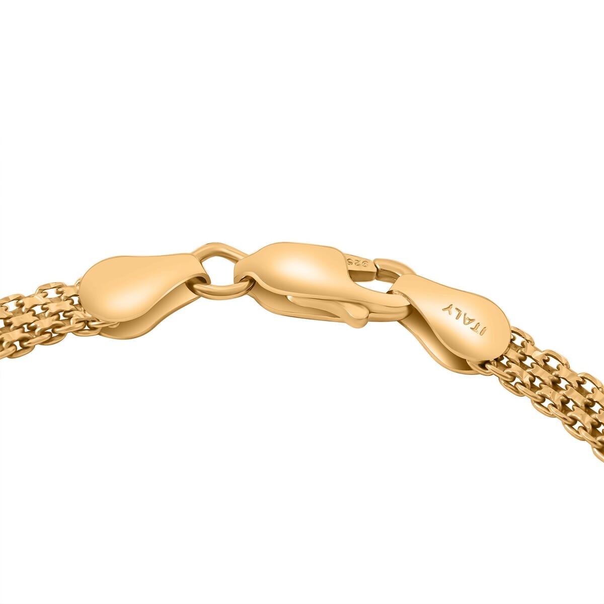 Bismark Chain Bracelet in 14K Yellow Gold Over Sterling Silver (7.50 In) 3.70 Grams image number 3