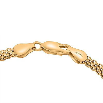 Bismark Chain Bracelet in 14K Yellow Gold Over Sterling Silver (7.50 In) 3.70 Grams
