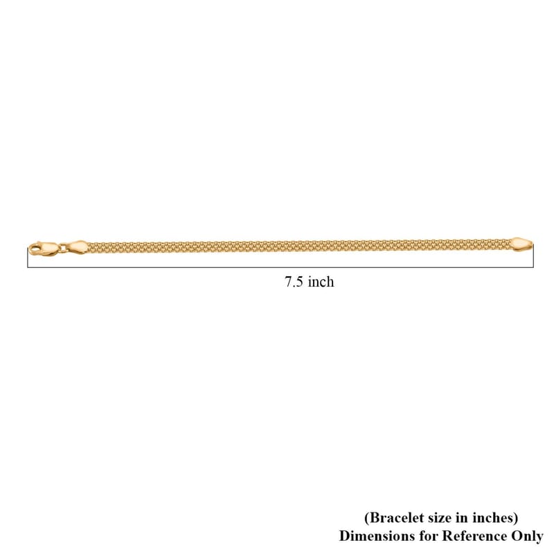 Bismark Chain Bracelet in 14K Yellow Gold Over Sterling Silver (7.50 In) 3.70 Grams