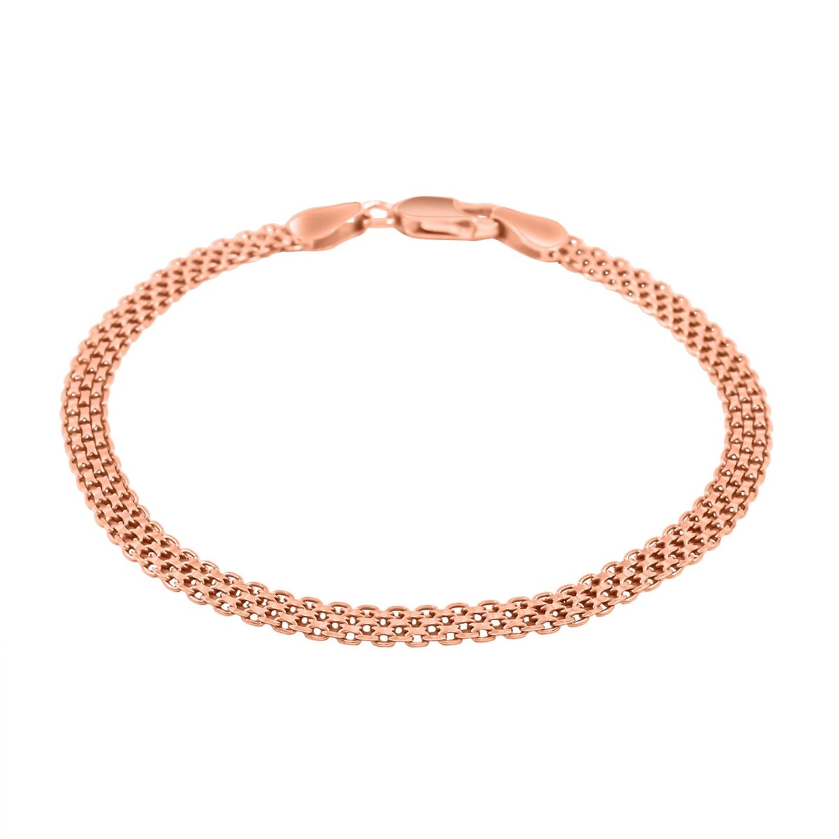 Bismark Chain Bracelet in 14K Rose Gold Over Sterling Silver (7.50 In) 3.50 Grams image number 0